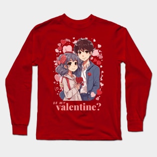 Be My Valentine Cute Couple 2 Long Sleeve T-Shirt